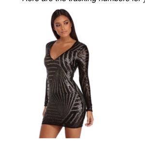 Black sequin dress